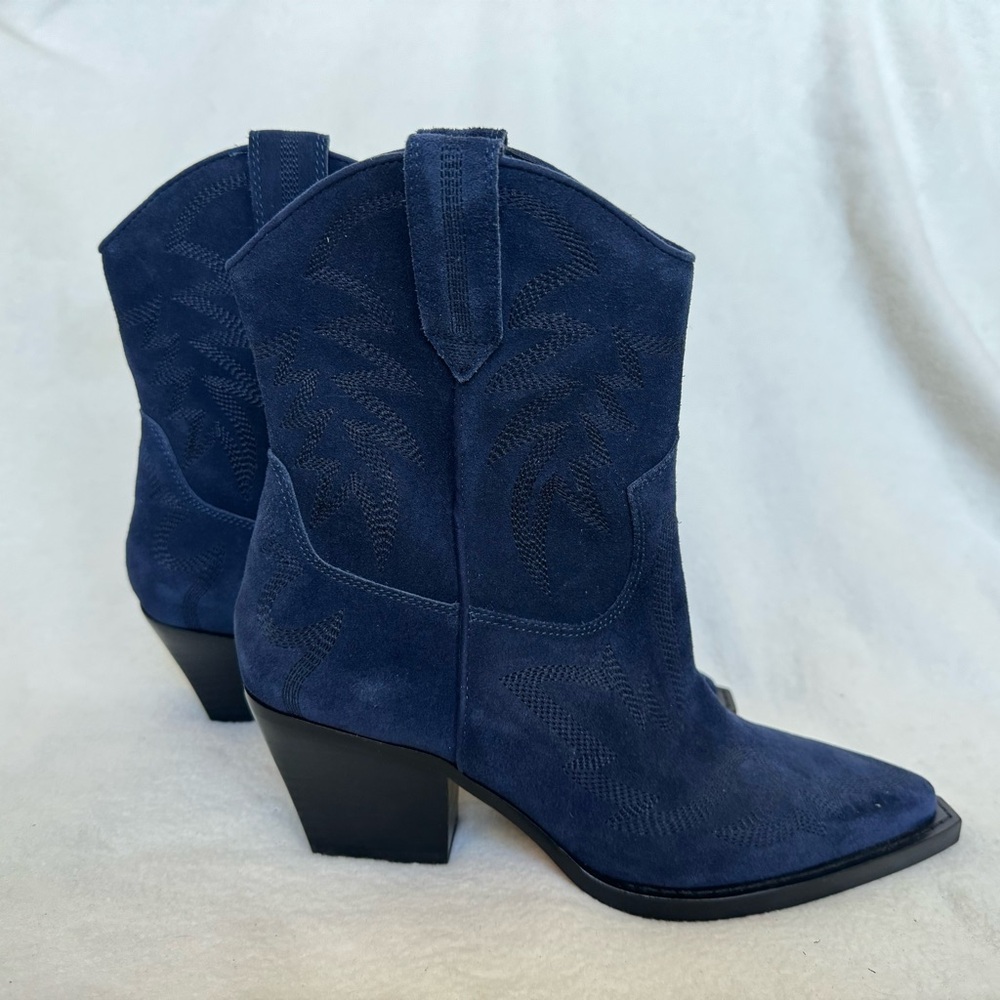 Dolce Vita Navy Suede Heeled Boots